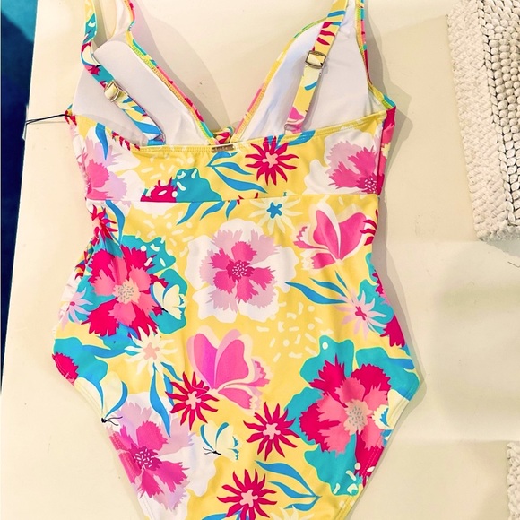Nicole Miller size Medium one piece tie front swimsuit - Picture 2 of 5